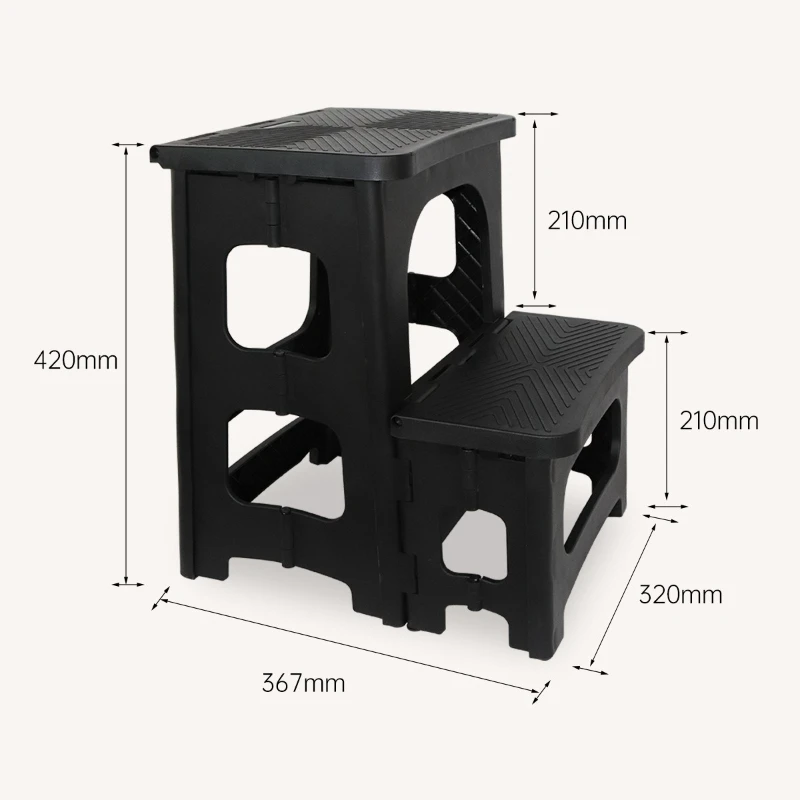 Multifunctional Household Two-Step Plastic Climbing Stool Foldable Non-Slip Chair for Car Wash Stable Step Height Accessory view 5
