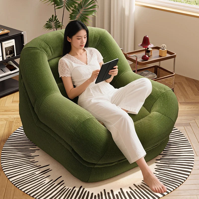 Household GoodsLazy Sofa Nest Sofa Tatami Balcony Bedroom Small Sofa Balcony Leisure Single Recliner Couch Lazy Sofa Green