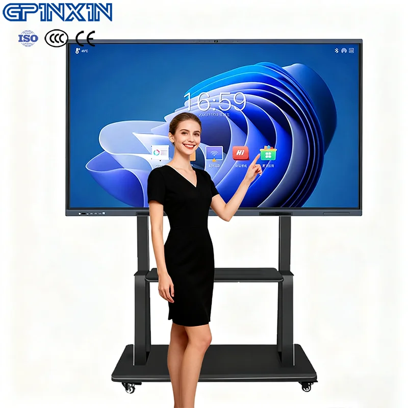 55~98 Inch Smart Board For School Large Interactive Flat Panel Touch Display With Built-in Whiteboard Software For Teaching