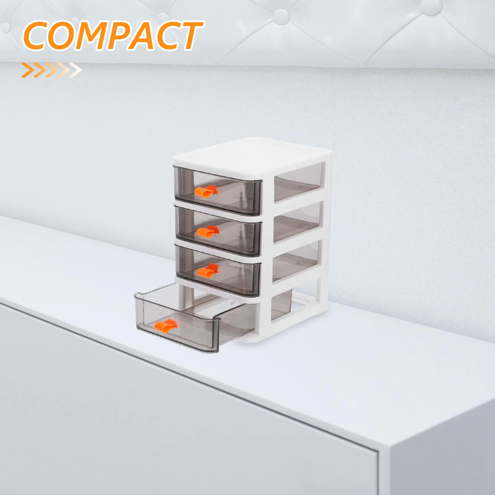 Transparent Plastic Drawer Storage Organizer 4-Layer Stackable Case for Office Desk Stationery Makeup Small Sundries Storage