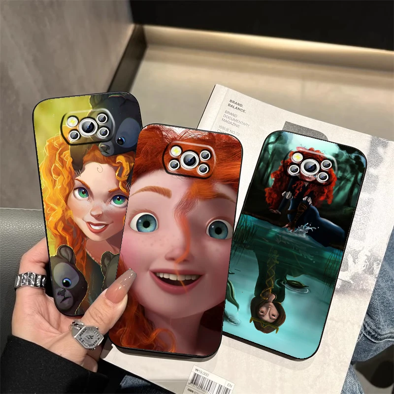 

Disney Princess Merida For Xiaomi Mi Poco F5 F4 F3 X6 X5 X4 X3 M6 M5 M5S M4 M3 C65 Pro GT NFC 5G Black TPU Phone Case