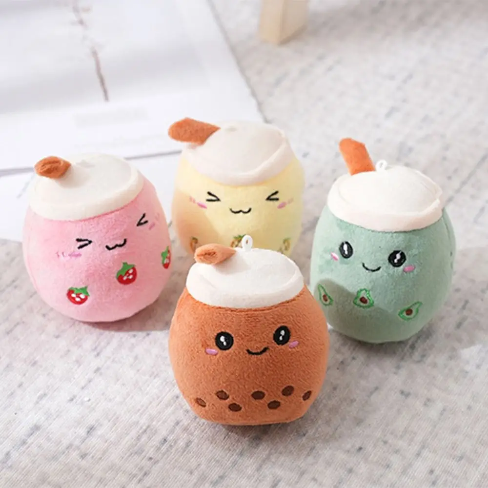 Bubble Tea Cup Plush Toy Creative Cartoon 11cm Milk Tea Backpack Plush Pendant Kawaii Stuffed Doll Plush Pendant Keychain Gift