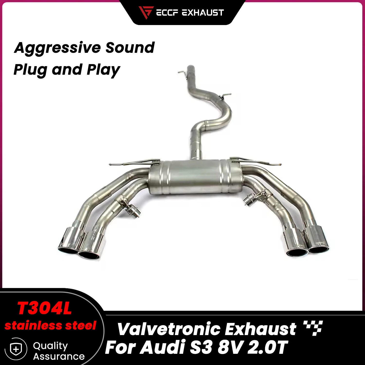 

Пневматический клапан из нержавеющей стали Catback Exhaust для Audi S3 8V 2.0T, свободно регулируемый звуковой контроль