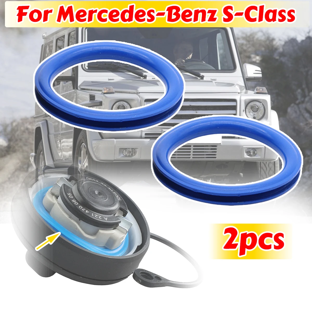 2pc Gas Cap Fuel Seal Tank Cover Neck Repair O-ring Rubber Gasket Washer V Shape For Benz S-Class V221 W221 C216 G-Class W463