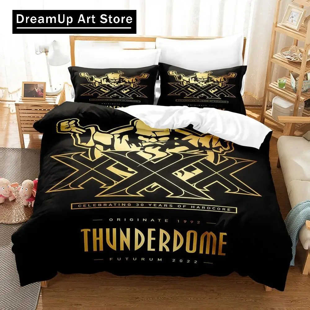 3D Print Thunder Hardcore Holland Dome Dutch Gabber Techno Gabba Music Festival Bedding Set Twin Queen Full Size Duvet Cover