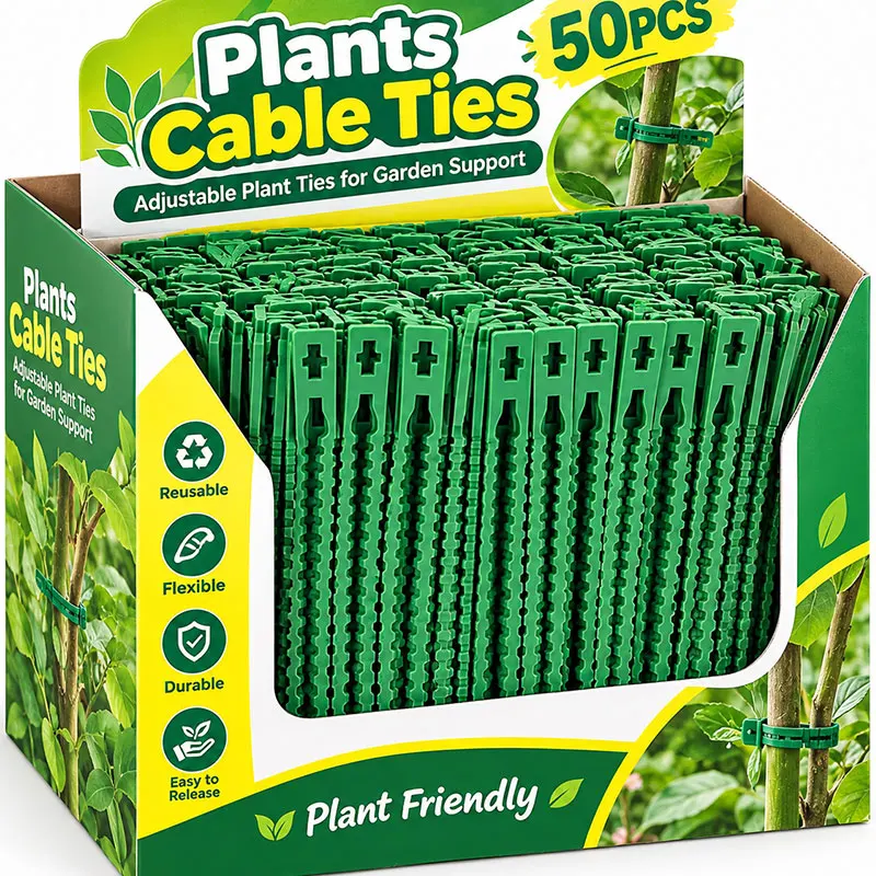 10-300x Adjustable Plants Cable Ties Garden Plant Vine Tree Shrubs Support Fastener Zipper Cables Tie Wrap Rings Organizer Tools