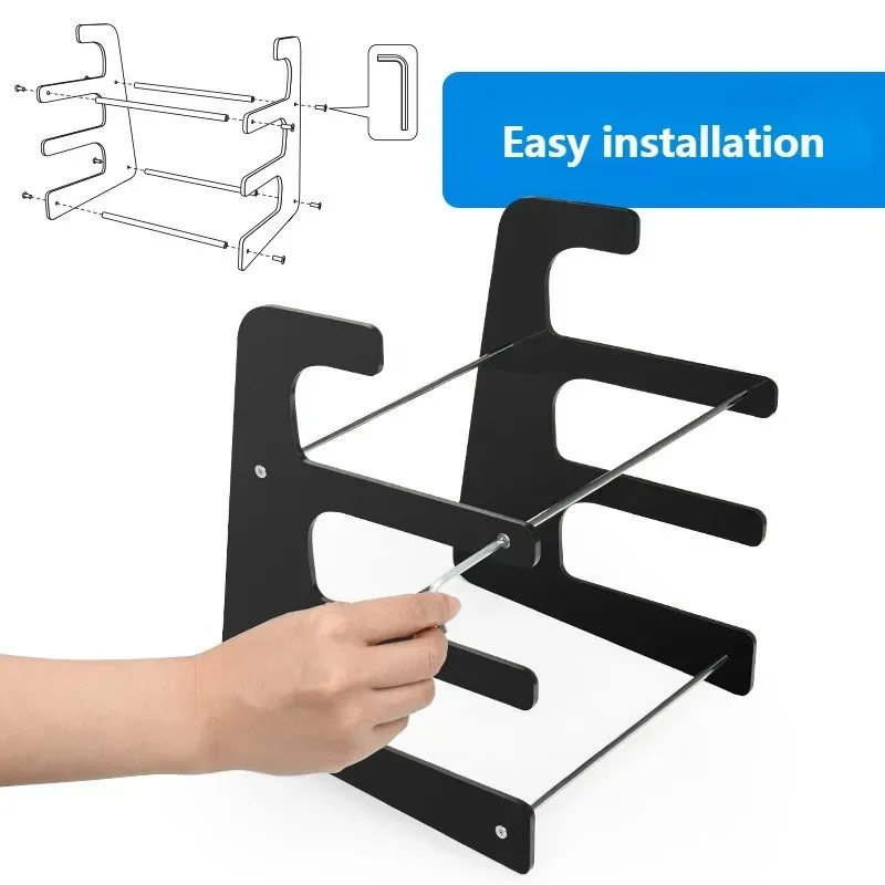 3 Tiers Display Keyboard Holder Transparent Acrylic Keyboard Stand Computer Mechanical Keyboard Rack Storage Detachable Holder