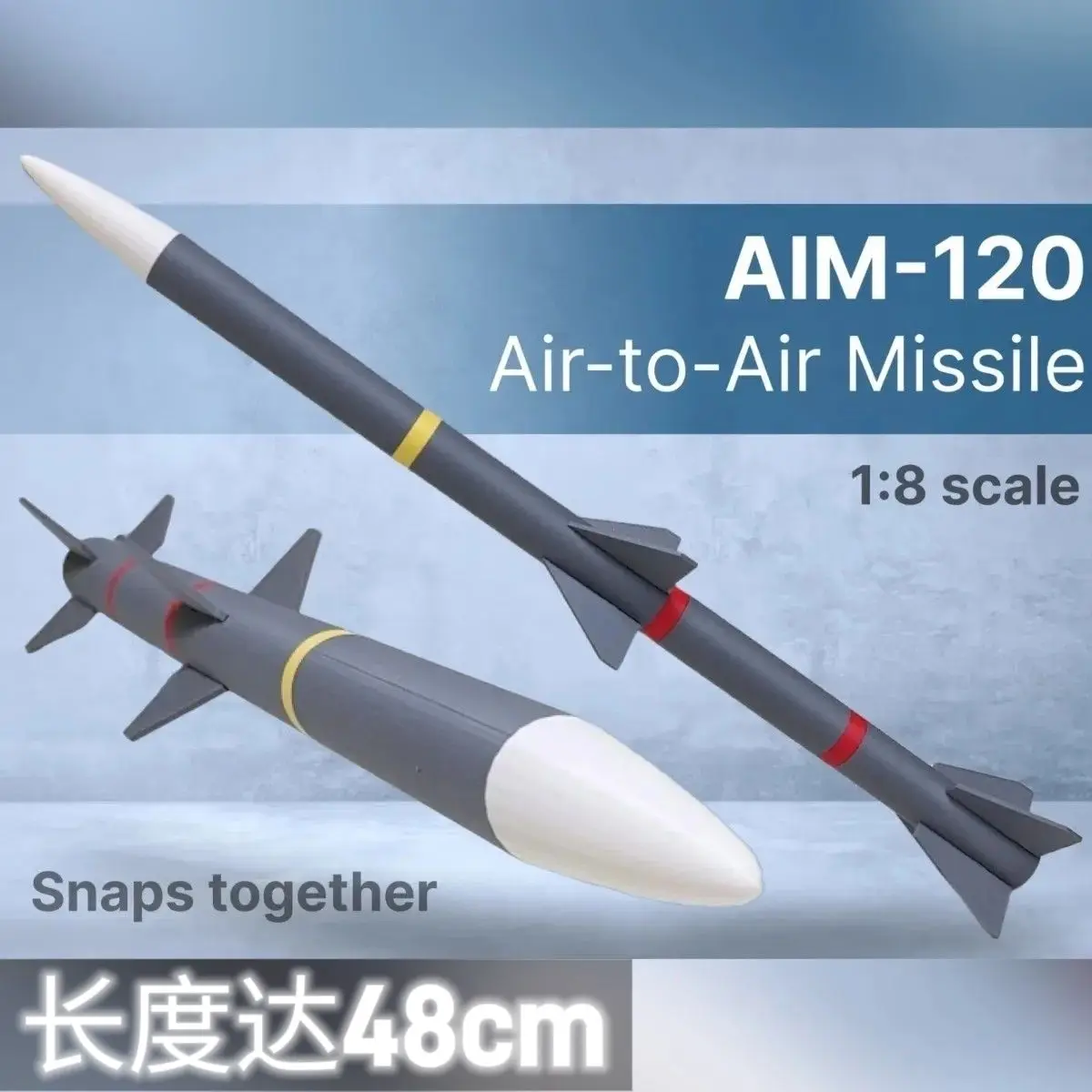 

AIM120 Missile Model 1:8 Air-to-Air Missile Realistic Military Enthusiast Educational Ornament Gift 3D Printed Science Education