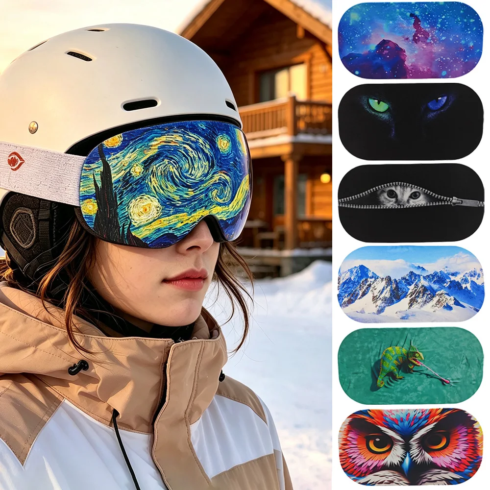 Gloves‑Compatible Ski Goggle Cover, Hobby Pro Skiers, Outdoor Snow Sport Clean Lens Soft Elastic Stretchy Protective Sleeve