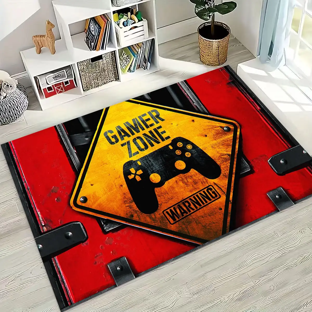 2026 New Gamer Zone Game Controller Cartoon Playroom Rug for Bedroom Living Room Sofa Home Doormat Decor, Kid Non-slip Floor Mat