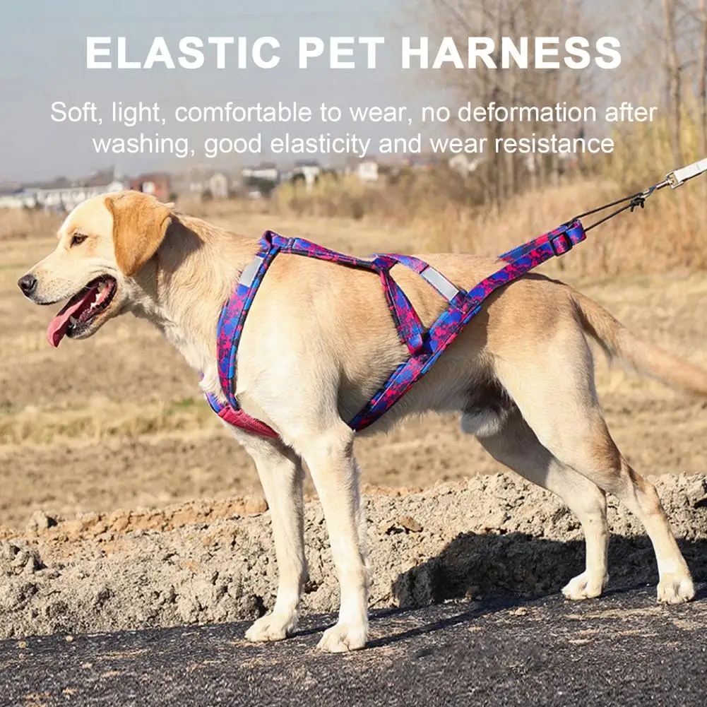 

Supportive Pet Harness Reflective Dog Sledding Harness Adjustable Size Double Protection Mushing X Back Design for Medium Dogs
