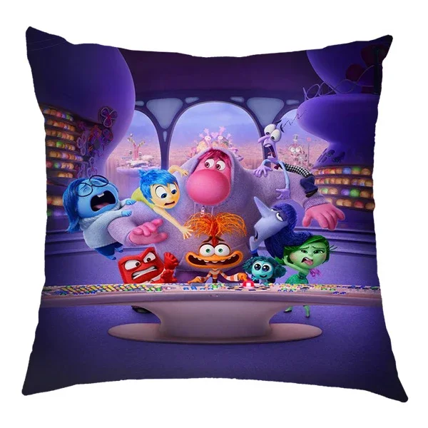 Poszewka na poduszkę Inside Out 2 Cute Cartoon Disney Movie Emotions 45x45cm Poszewka na poduszkę z nadrukiem Lniana poszewka na poduszkę do salonu