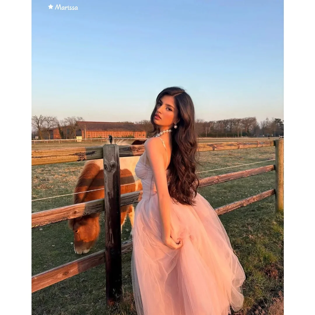 マリッサ恋人ピンクのイブニングドレス女性エレガントな女性のドレス結婚式のパーティードレスカスタムメイド A ラインチュール夜会服