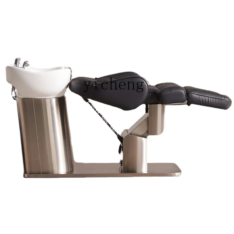 

Yy High-End Lying Half Ceramic Basin Electric Lifting Flushing Bed Barber Shop Shampoo Chair