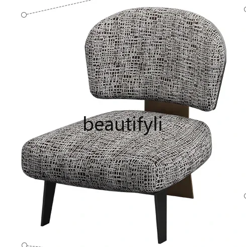 

Italian minimalist fabric single sofa light luxury high sense leisure chair designer
