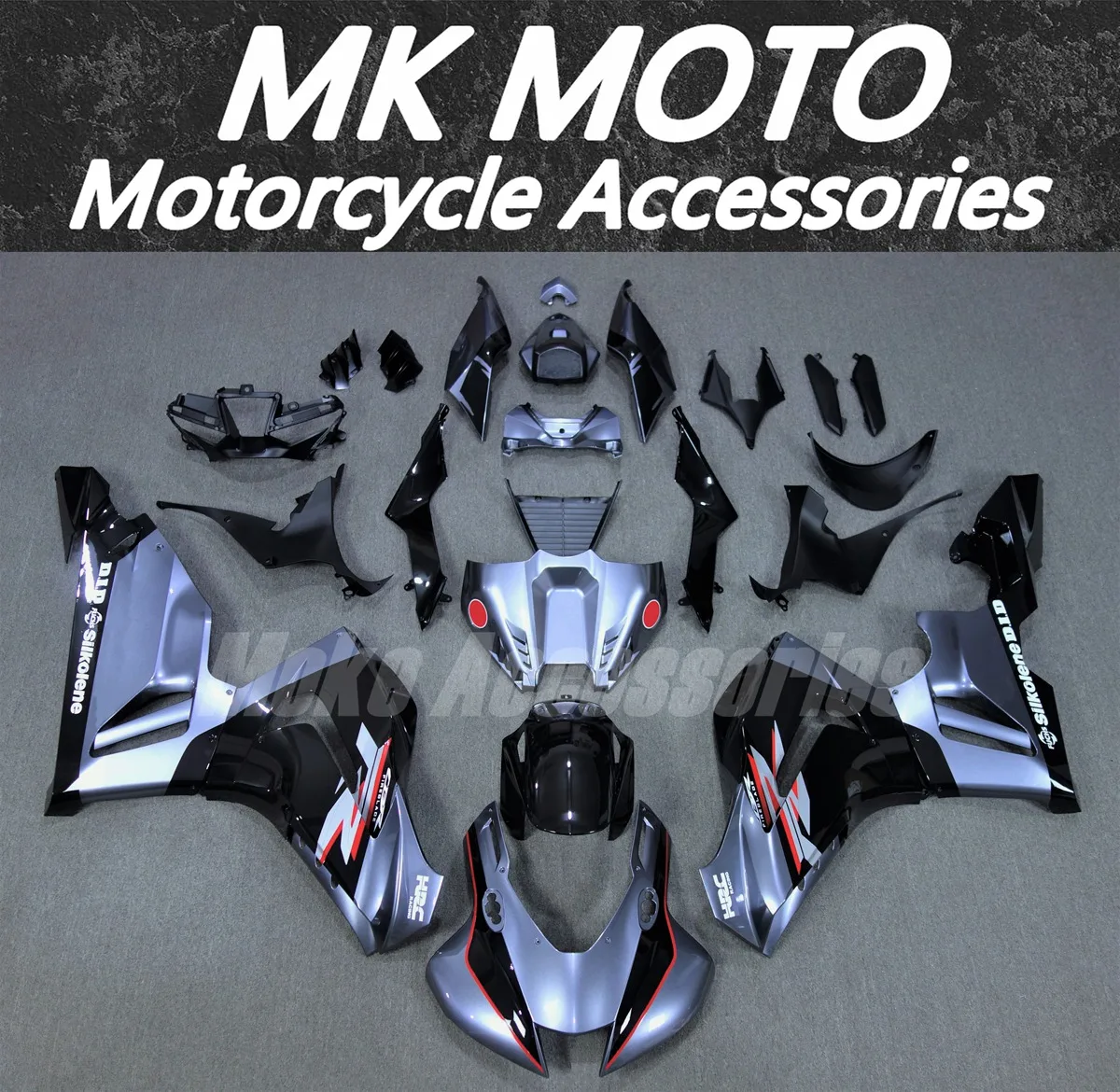 

Moke moto Fairings Kit Fit For CBR1000RR-R Fireblade SP 2020 2021 2022 2023 Bodywork Set Injection Black Gray