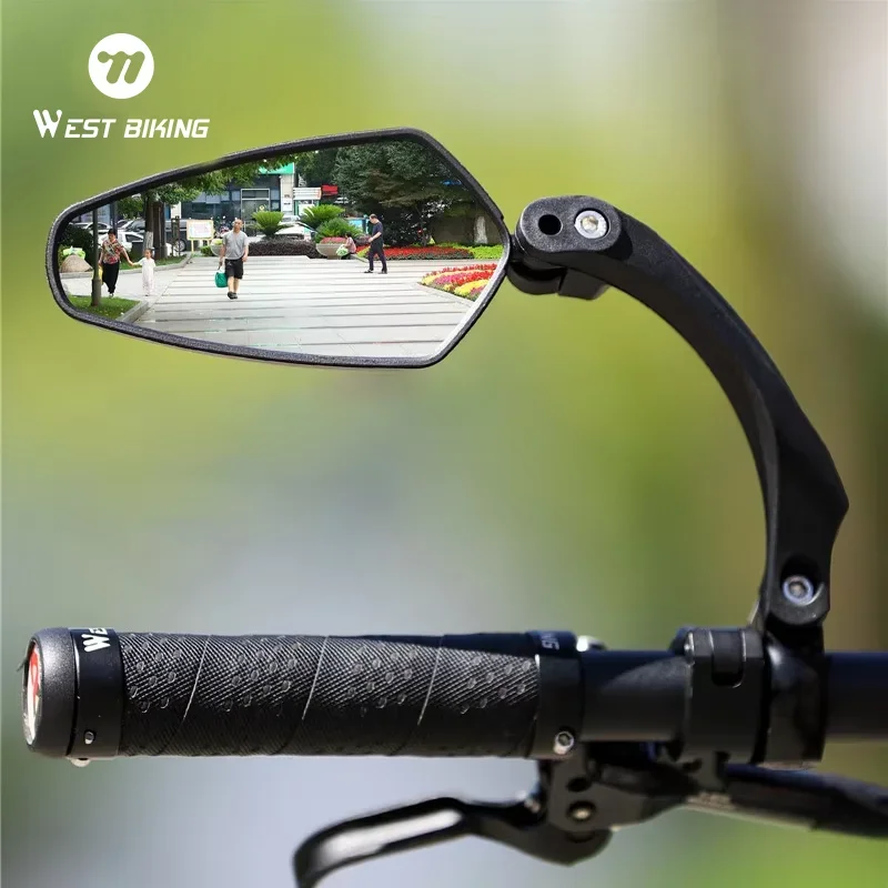 

Зеркало заднего вида для велосипеда WEST BIKING, вращающееся на 360 градусов для велосипеда, MTB, электрическое велосипедное зеркало с широким диапазоном регулируемых углов