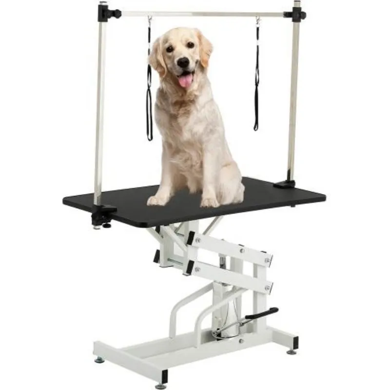 43 Inch Adjustable Heavy Type Hydraulic Pet Dog Grooming Table Upgraded Professional Drying Table Heavy Duty Frame with Adjustab