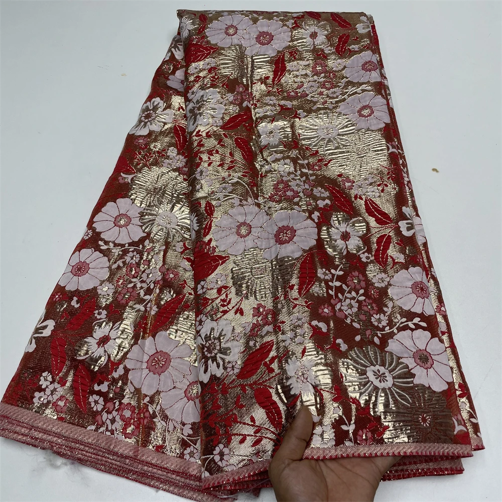 아프리카 브로케이드 레이스 원단 하이 퀄리티 나이지리아 자카드 프렌치 데마스크 레이스 마당, 여성 파티 드레스 봉제, 5 야드