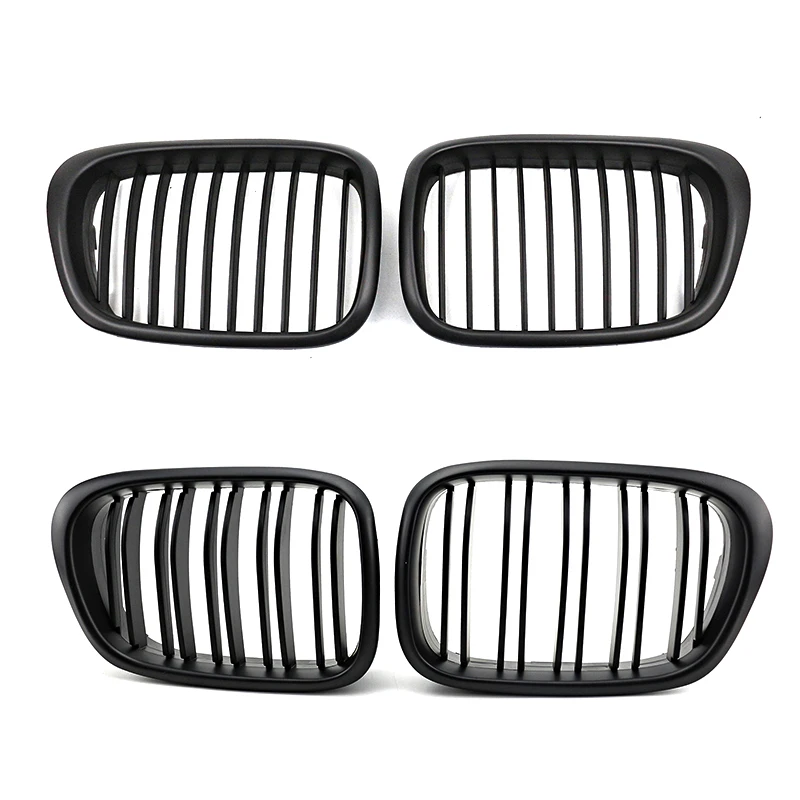 ROLFES Pair Car Front Bumper Kidney Grill 1/2 Slat Hood Grille Racing Grills For BMW E39 5 Series 2002-2004