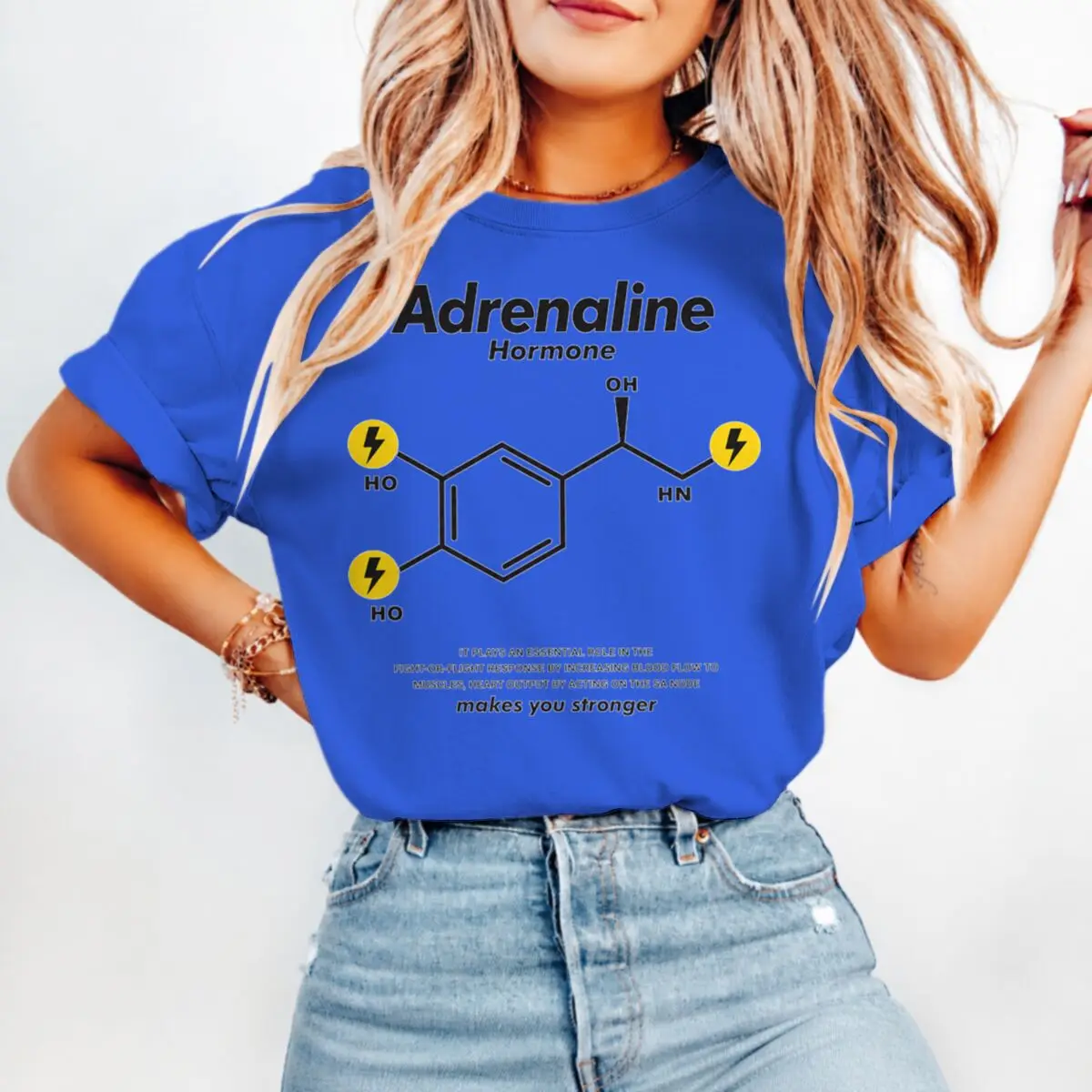 Chemistry Structure Adrenaline Hormone Graphic T Shirt Women Men Short Sleeve Classic Science T-shirts Casual Teacher Tshirts