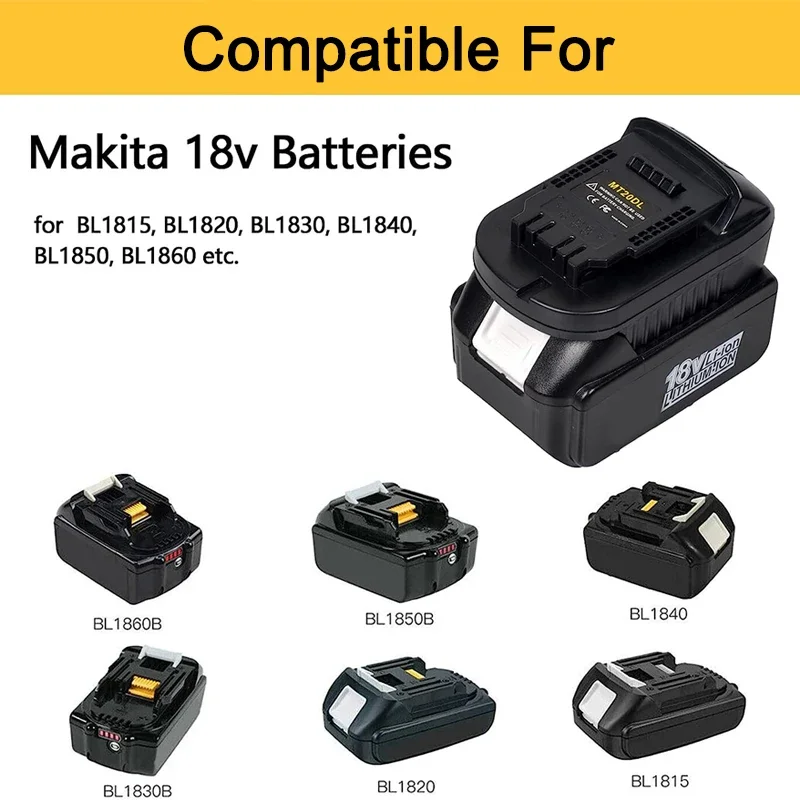 

Для Makita18V литий-ионный аккумулятор, преобразователь для Dewalt 18 В 20 В, адаптер для электроинструментов, преобразователь для Makita BL1830 BL1850 BL1860
