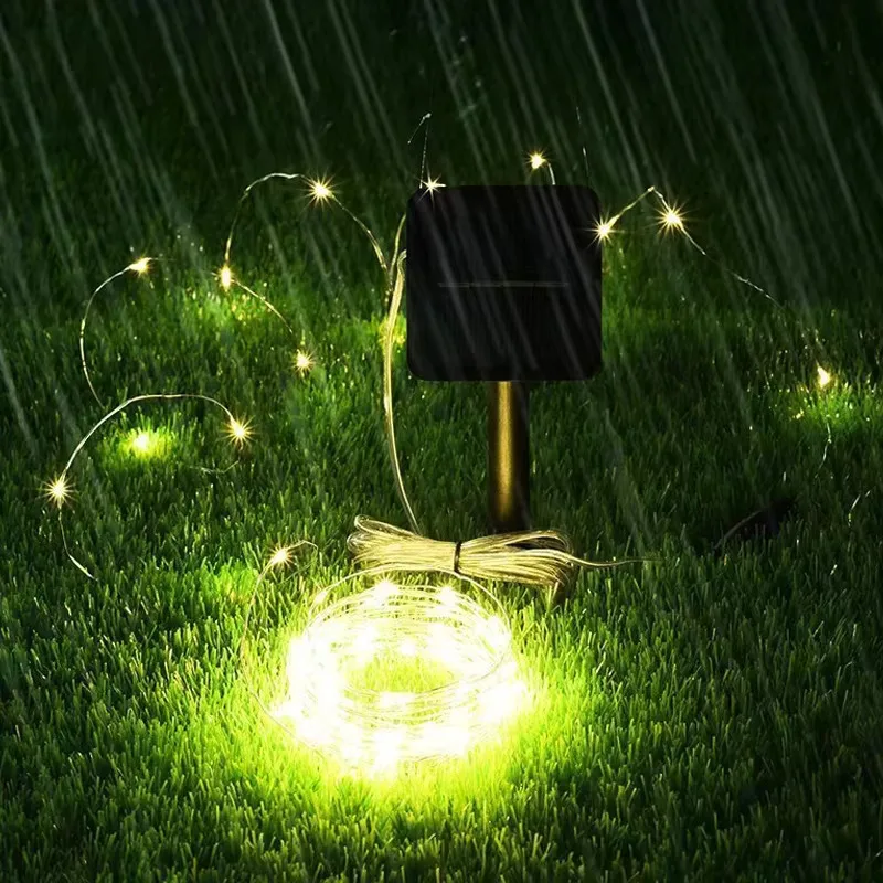 

ZK20 Copper wire lights led solar string lights outdoor garden garden string lights copper wire colorful lights decoration light