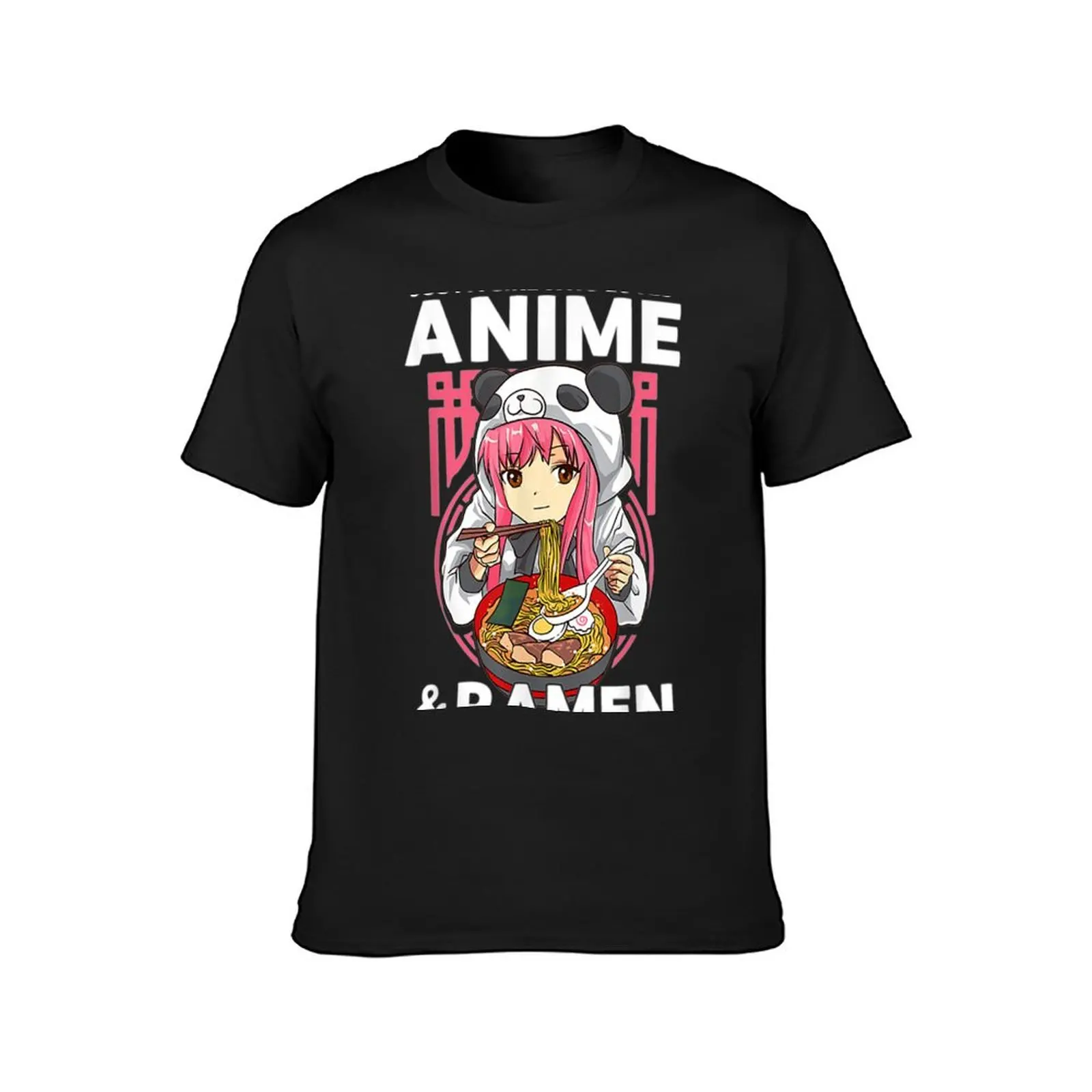 Just A Girl Who Loves Anime and Ramen Bowl Panda Teen Girls T-Shirt sweat quick drying summer clothes funnys men t shirts