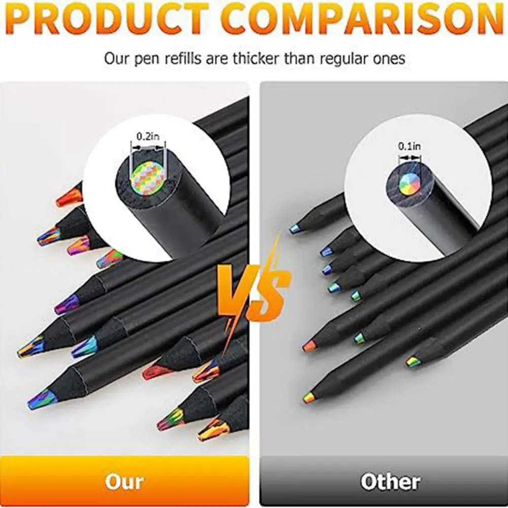 Набор Разноцветных Деревянных радужных карандашей для детей и взрослых, 12 различных цветов