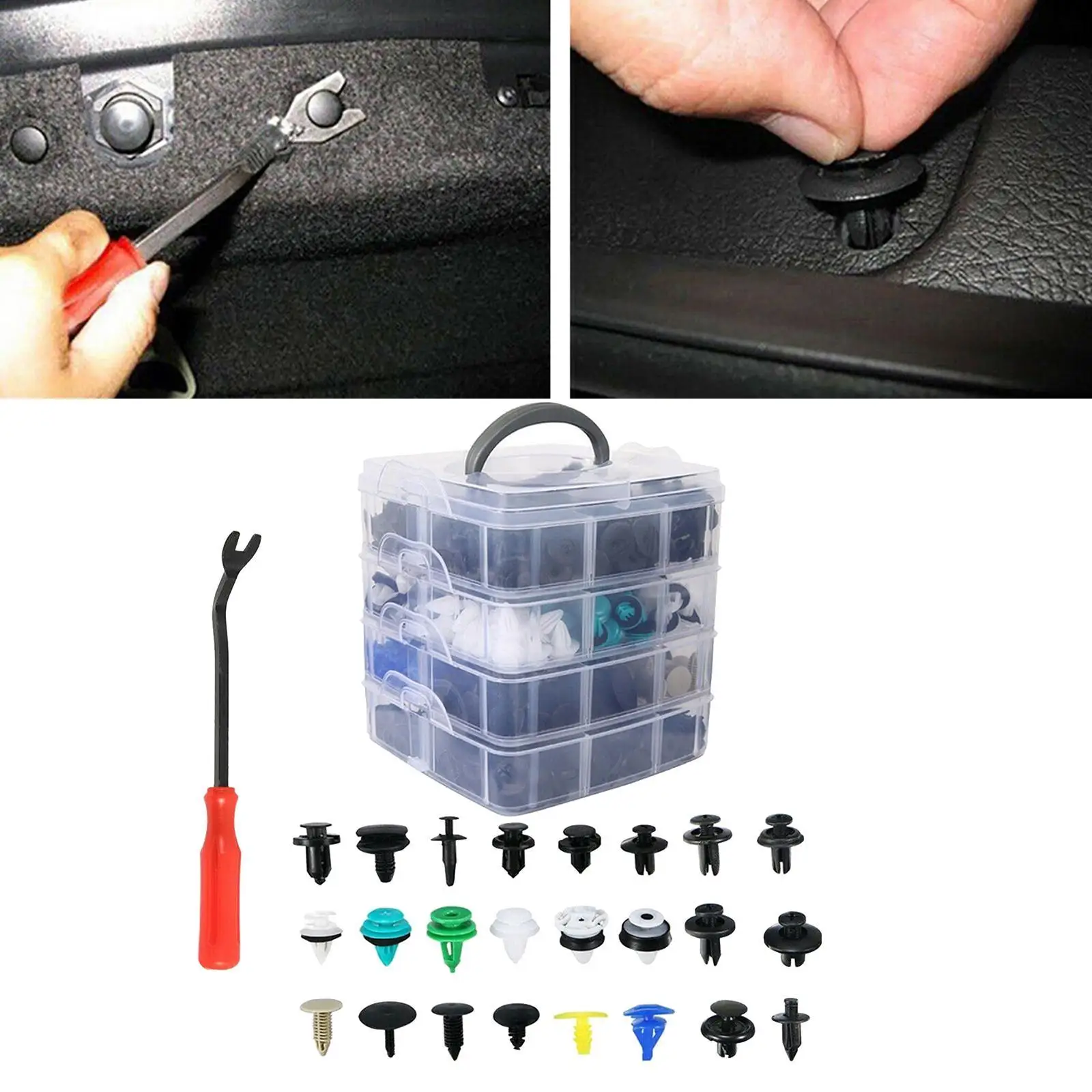 620PCS Car Retainer Clips Rivets Fasteners Auto Mixed Door Panel Rivet Retainer Repair Parts Liner Clips Common Sizes