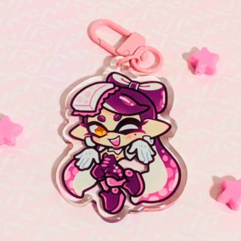 Callie And Marie Squid Sisters Acrylic Keychains Japanese Squid Character Custom Design Collectible Pendants Cute Themed Accesso