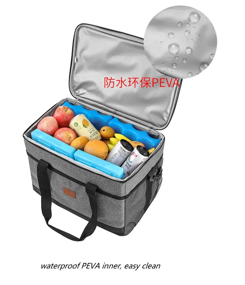 Super grande 32L termica borsa di raffreddamento con rivestimento rigido isolato Picnic pranzo Box fresco di bere per il campeggio barbecue feste