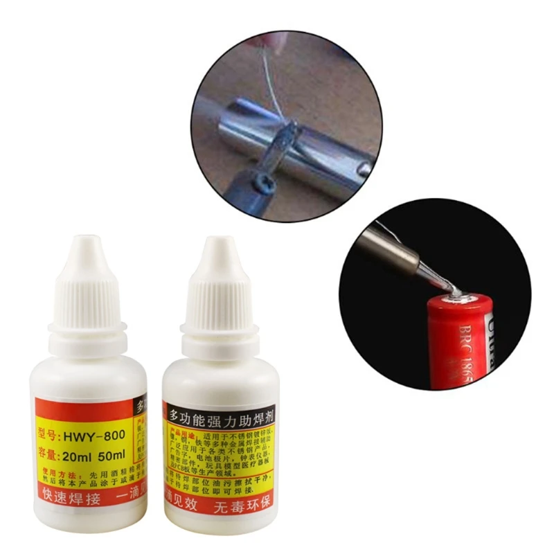 A2UD 20ml Powerful Rosin Soldering Agent No-clean White Steel Plate Iron Battey