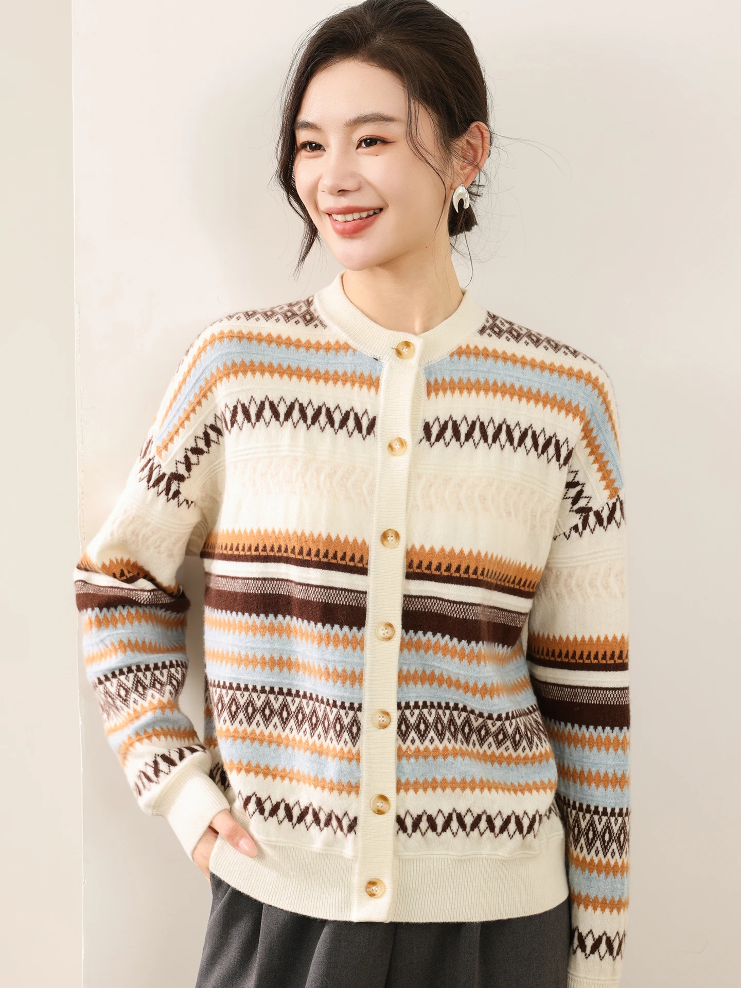 

New Women's 100% Merino Wool Sweater Autumn Winter Female Knitwear Thick Casual Cardigan Lady Cashmere Long Sleeve Clothes Tops