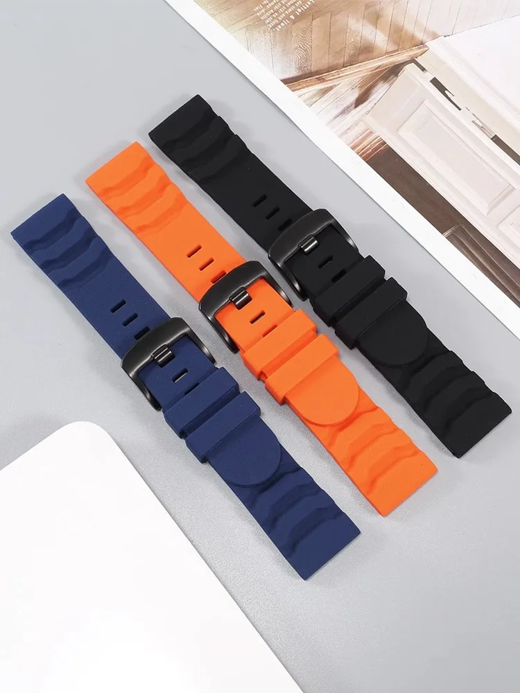 Fluoro Rubber Strap 24mm for Luminox XS3749 3789 3741 3745 Men\'s Waterproof Silicone Band Bracelet Watch Accessories with logo