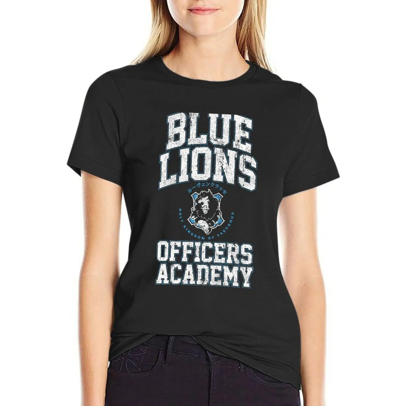 

Blue Lions Officers Academy T-Shirt Female clothing cute tops funny cute clothes t shirts for Women graphic