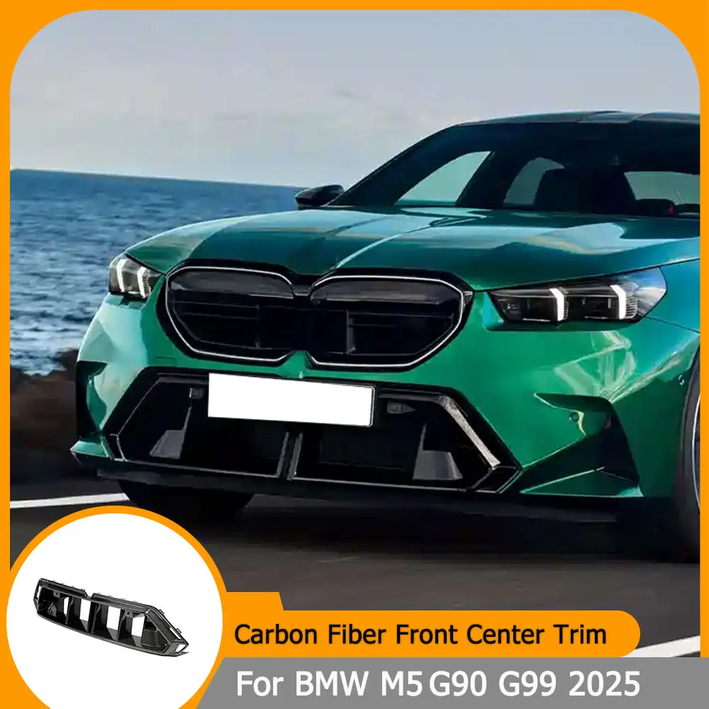

For BMW M5 G90 G99 2025 Carbon Fiber Front Bumper Center Trim Air Vent Trim Cover