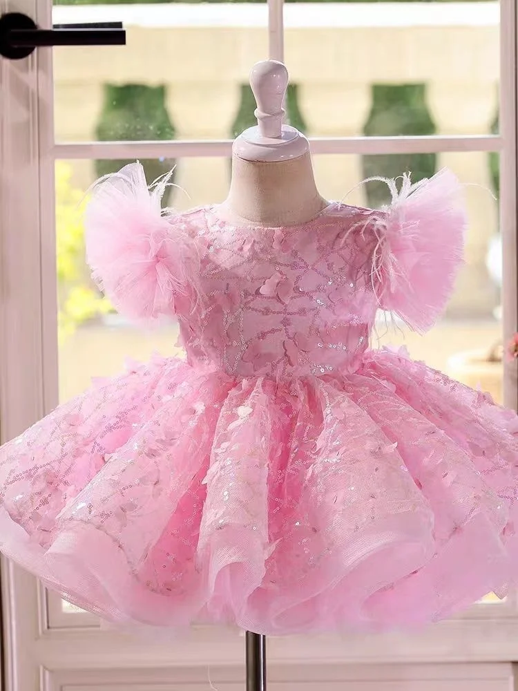 custom-pink-sequin-feather-tulle-flower-girl-dress-first-christmas-dress-wedding-party-gown-for-girls-فساتين-اطفال-س