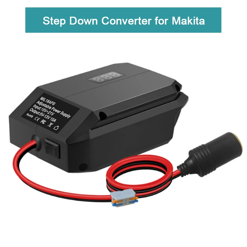 DC 18V naar 12V Step Down Converter voor Makita Batterij Power Wheel Adapter DIY Sigarettenaansteker Auto Regulator power Tools