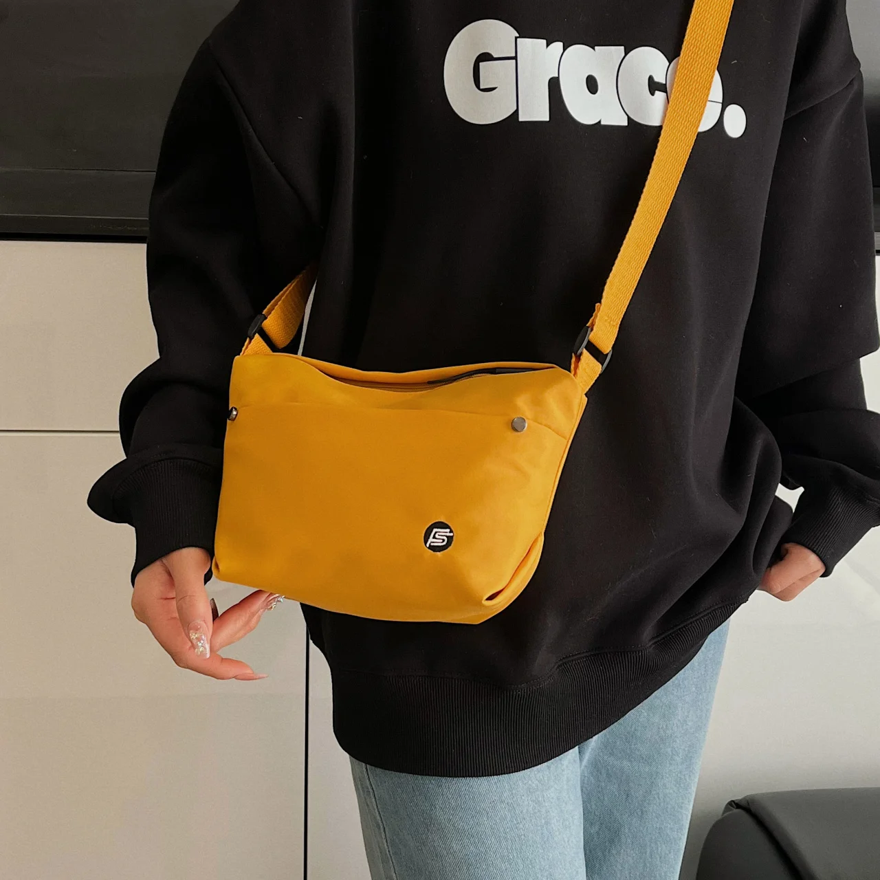 

Нейлоновая сумка через плечо унисекс, минималистичный стиль, сумка через плечо, модная большая вместительная сумка-тоут для поездок на работу, студенческие путешествия