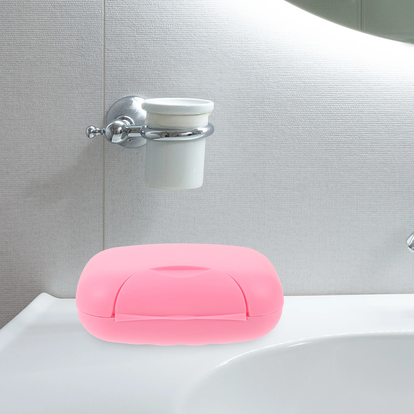 

Portable Soap Box Sealed Container for Bar Miniature Pink Leakproof Travel Case