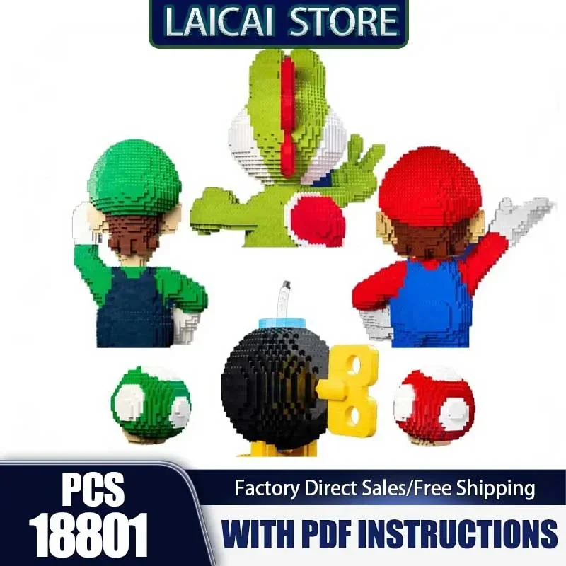 

Famous Games Moc Building Bricks Plumber Megafigure Model Technology Blocks Classic Movie Scenes Toy DIY Set Assembly Gifts