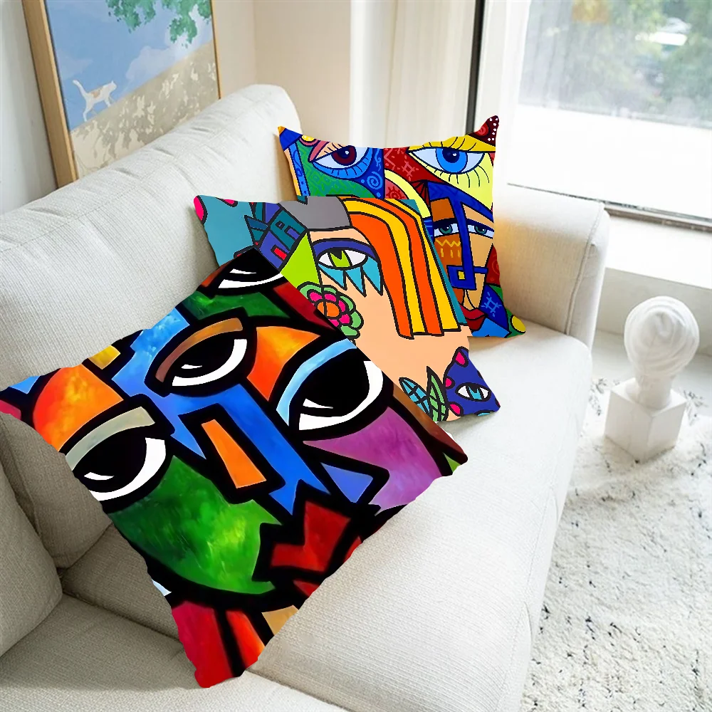 

Abstract Painting Pillow Case Pillowcase Throw Nordic Vintage Style Cushion Covers Home Living Room Sofa Couch Seat Decor