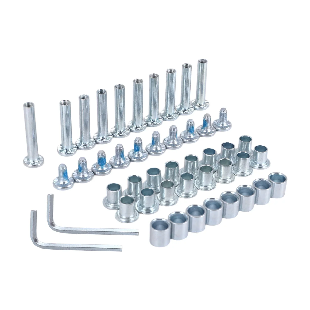 SMIEA Parafuso espaçador de eixo de skate em linha, espaçador de rolamento de roda de skate, peças de reposição de patins com eixo e parafusos e chave, A