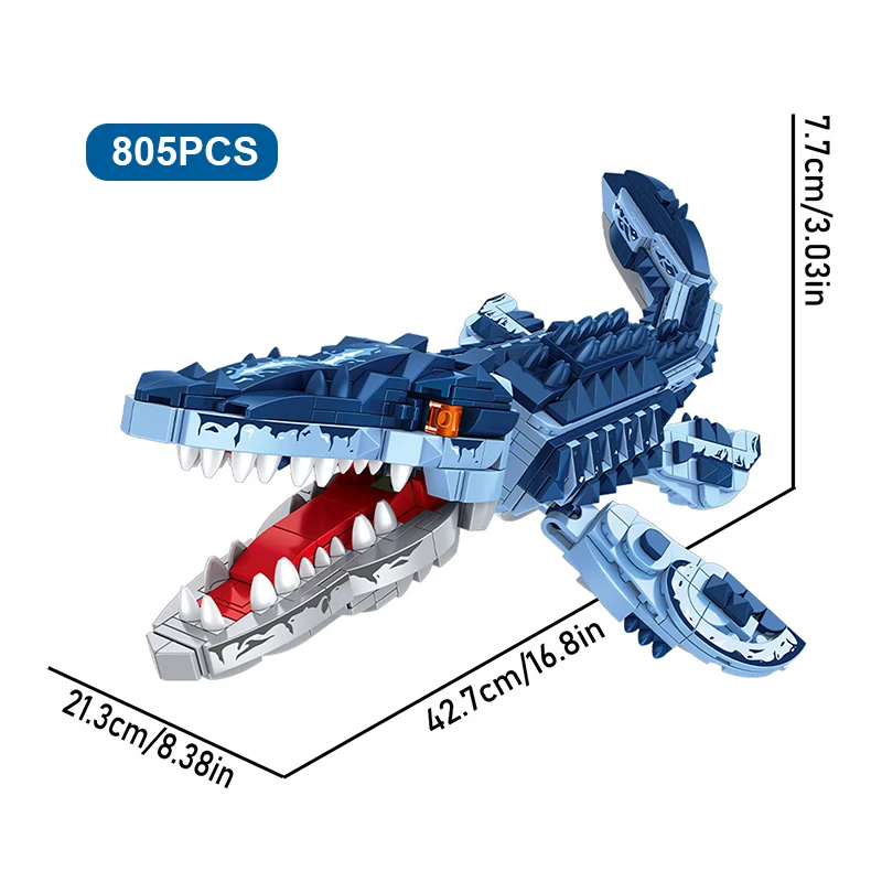 Escape Canglong Mond Bouwstenen Jurassic World Mosasaurus Aanval Schip Bakstenen Speelgoed Dinosaurus Thema Voor Kinderen Gift - afbeelding 1