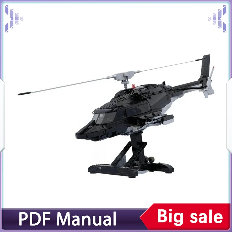 

Tactical Recon Military Helicopter MOC Blocks, Sleek Army Rotor Plane for Showcase Decoration and Scene Assembly