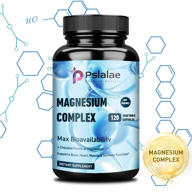 

Magnesium Complex Capsules - Bone, Muscle & Heart Health Supplement, Sleep Support,Muscle Relaxation,Stress & Anxiety Relief