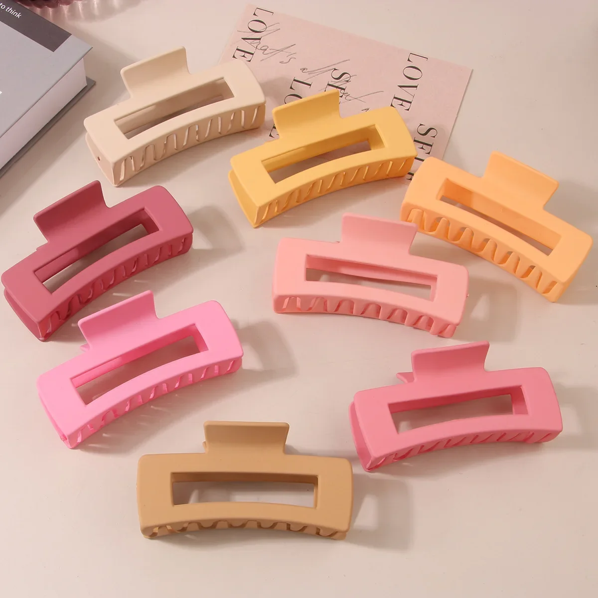 10.5CM Solid Hair Claw Elegant Hairpins Barrette Crab Hair Clips For Women Girls Korean Square Headwear Simple Hair Accessories