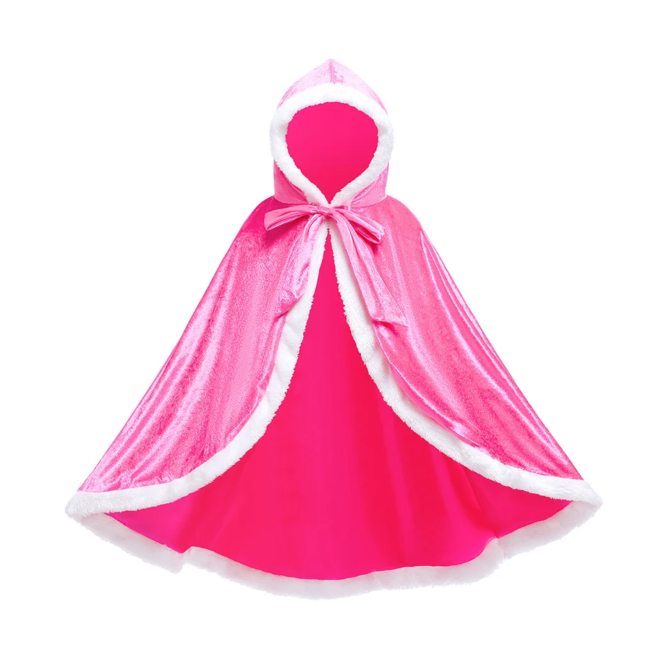 Prinzessin süßer fester Umhang mit Kapuze für Mädchen und Kinder, Winterumhang, Weihnachten, Geburtstag, Halloween, Karneval, Party, Kostüm, Cosplay-Zubehör – Detail 8
