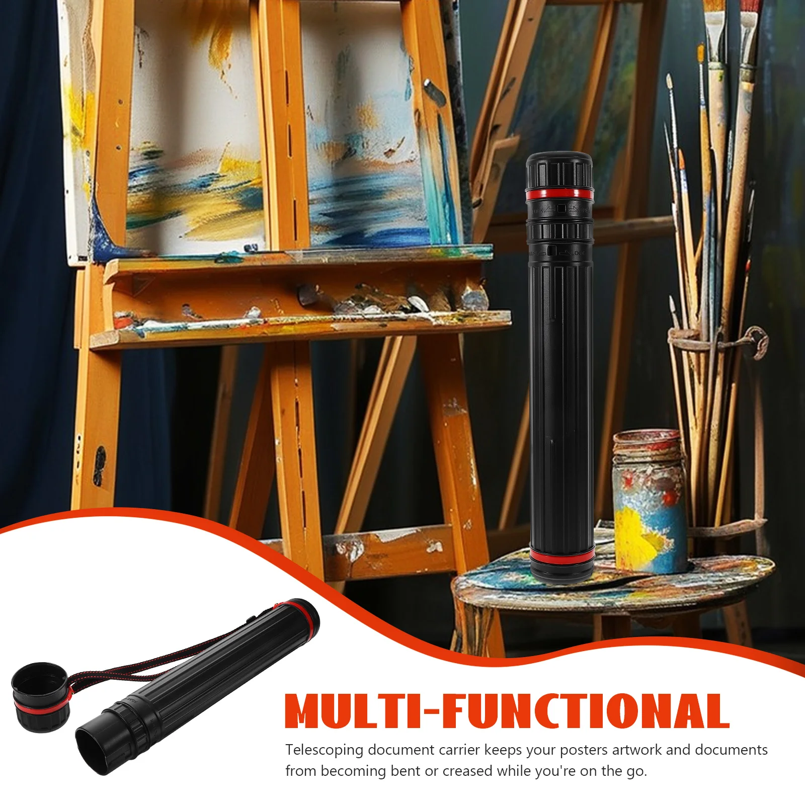 Сверхрегулируемый плечевой ремень, трубка для хранения, водонепроницаемый расширяемый чехол для переноски документов с произведениями плаката